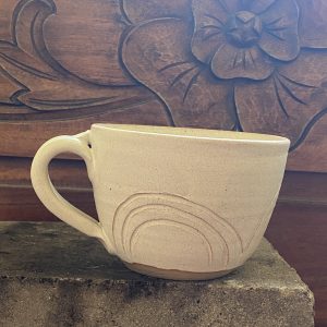 White pottery cup