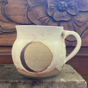 White moon mug pottery