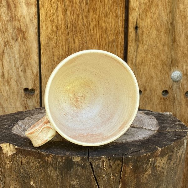 White pottery moon mug