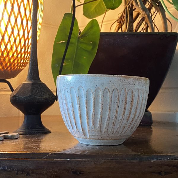 White pottery bowl