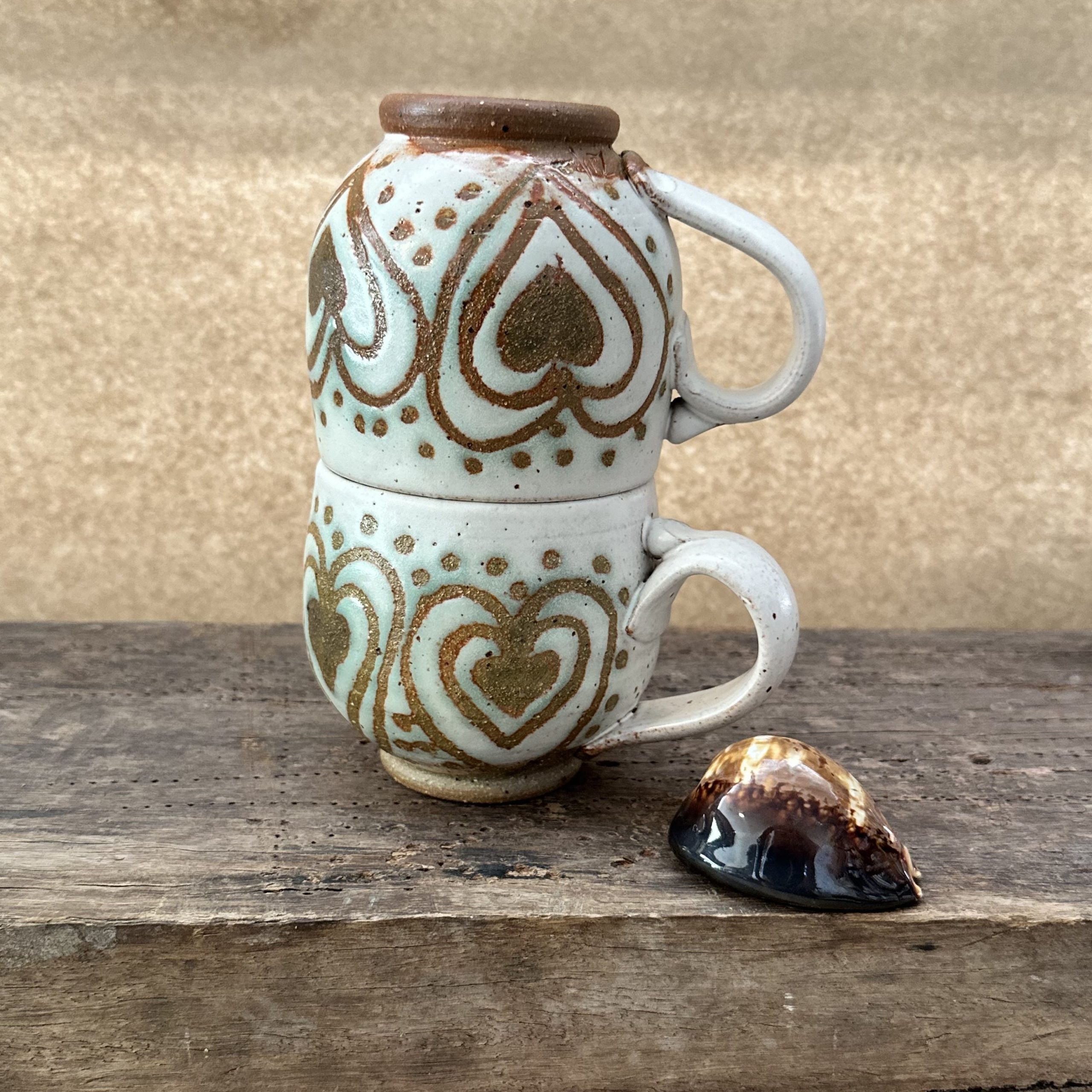 Japa Mug | Sandstone White | Heart - Image 3