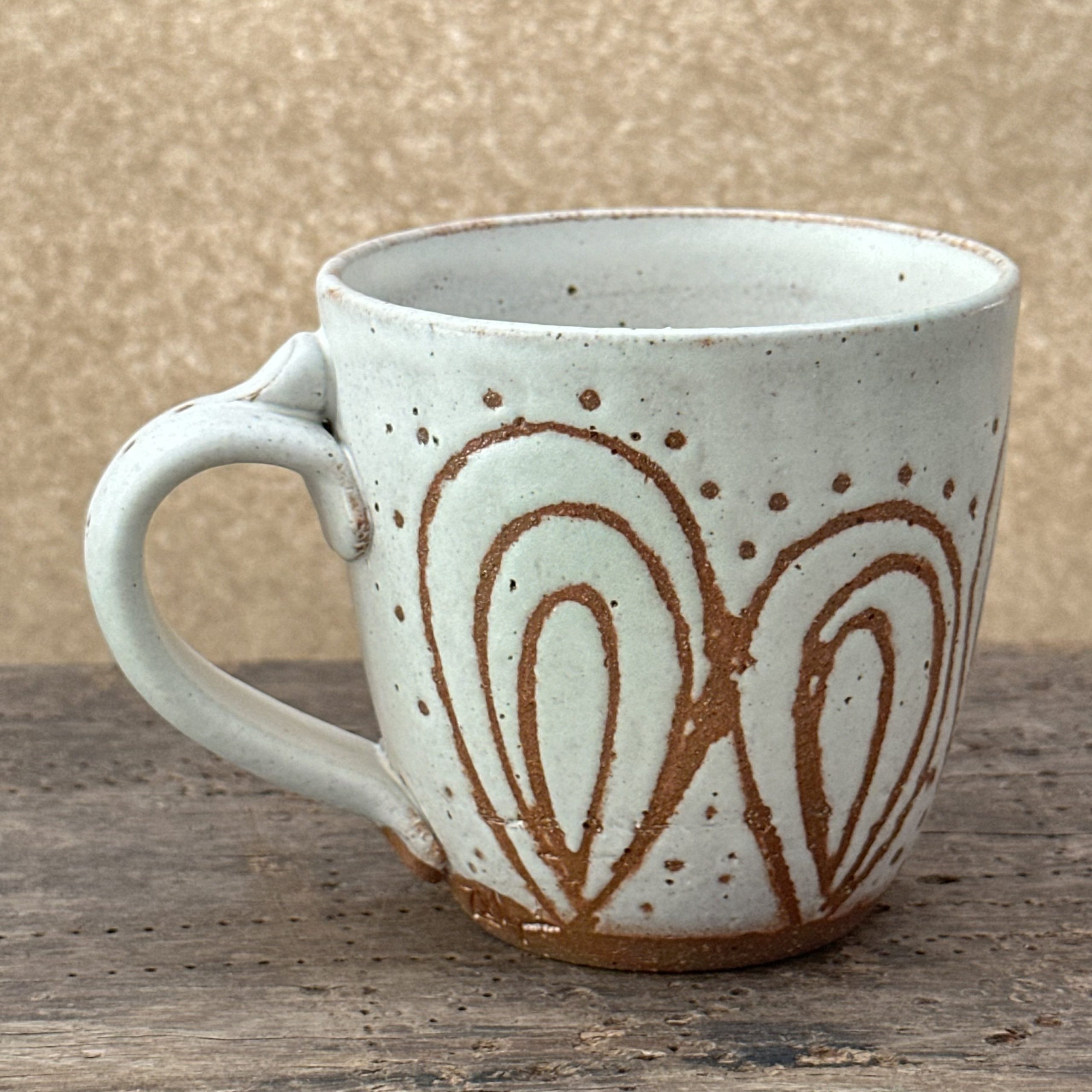 Bazic Mug | Sandstone White | Peacock design - Image 2