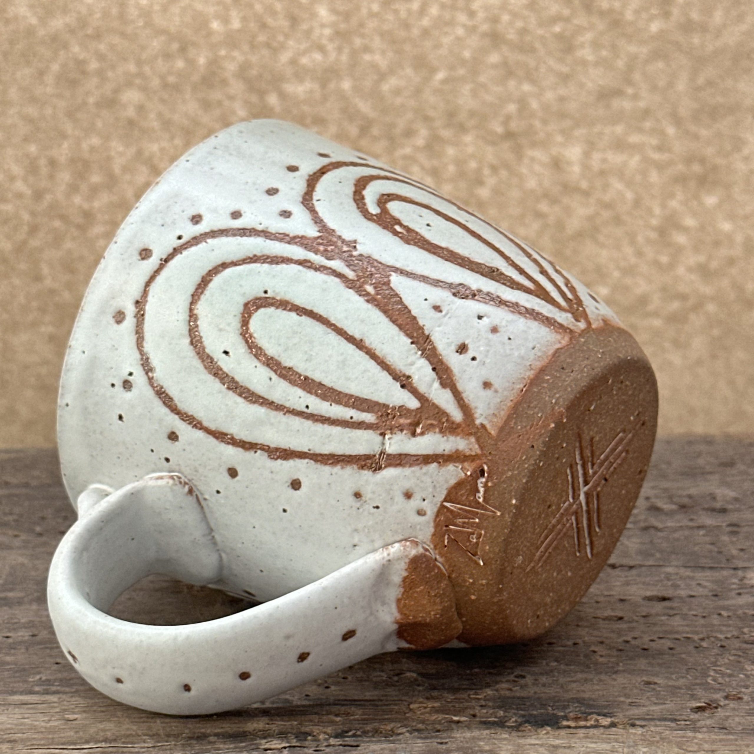 Bazic Mug | Sandstone White | Peacock design - Image 3