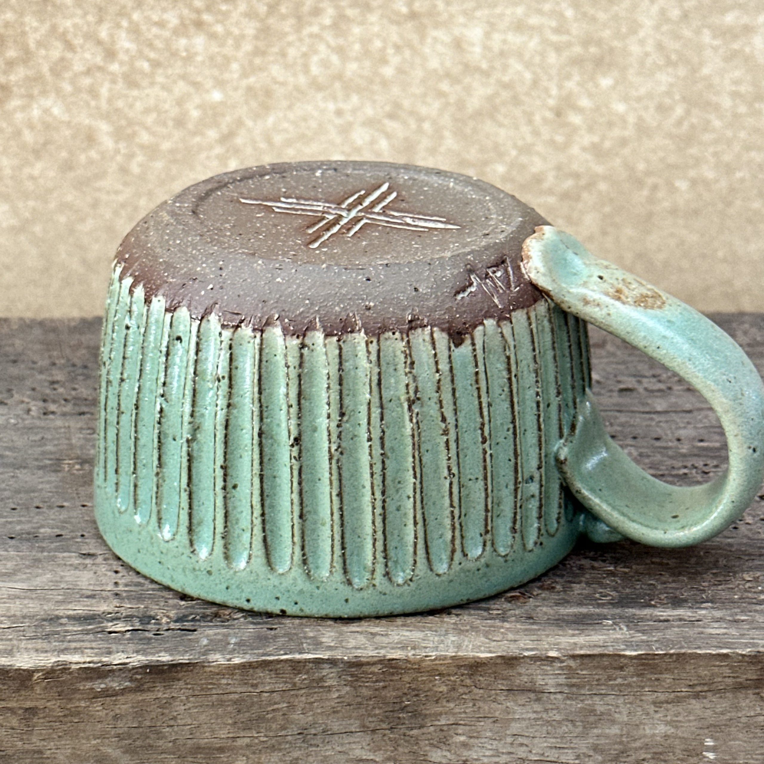 Never Fall over Mug | Green Earth | Fluted - Image 2