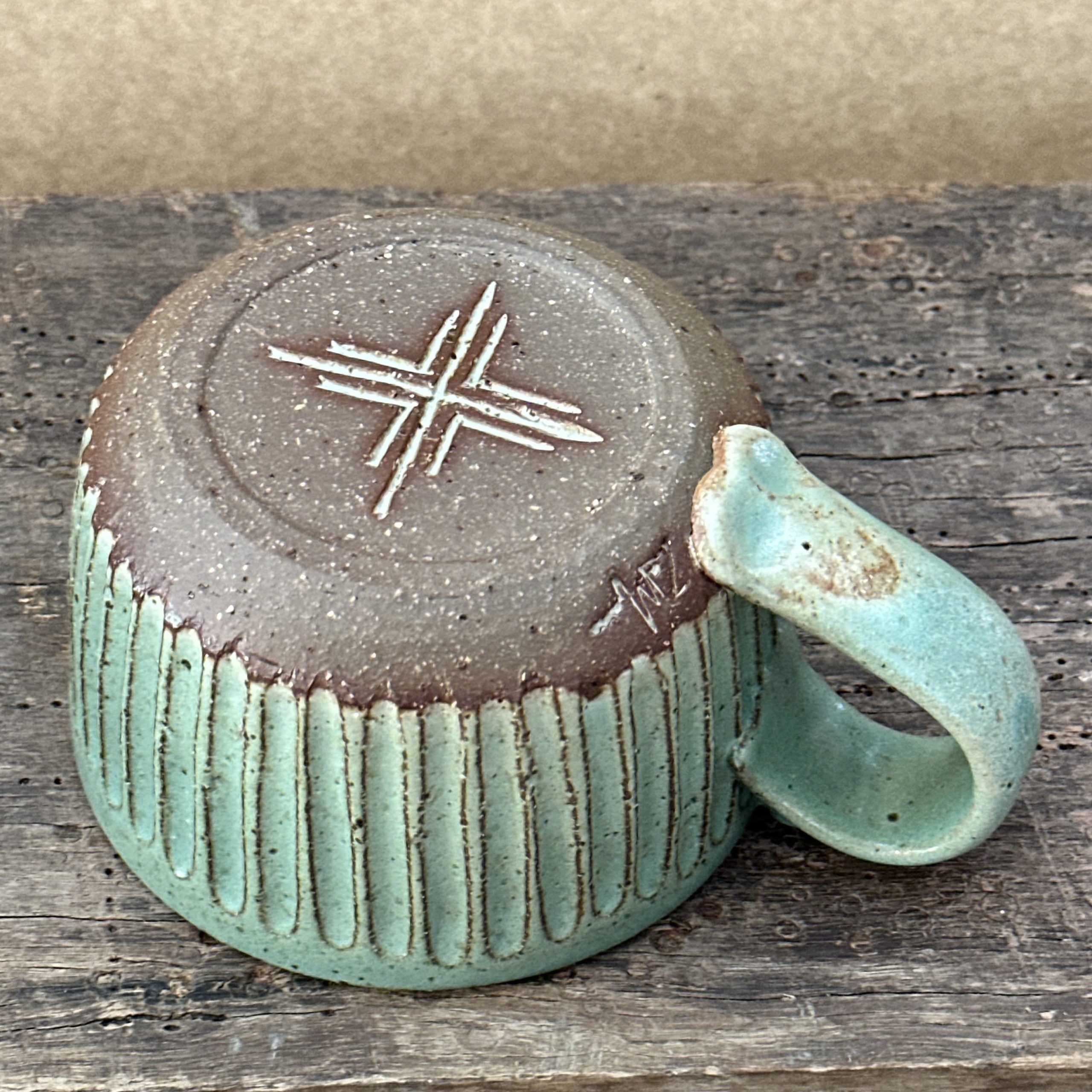 Never Fall over Mug | Green Earth | Fluted - Image 3