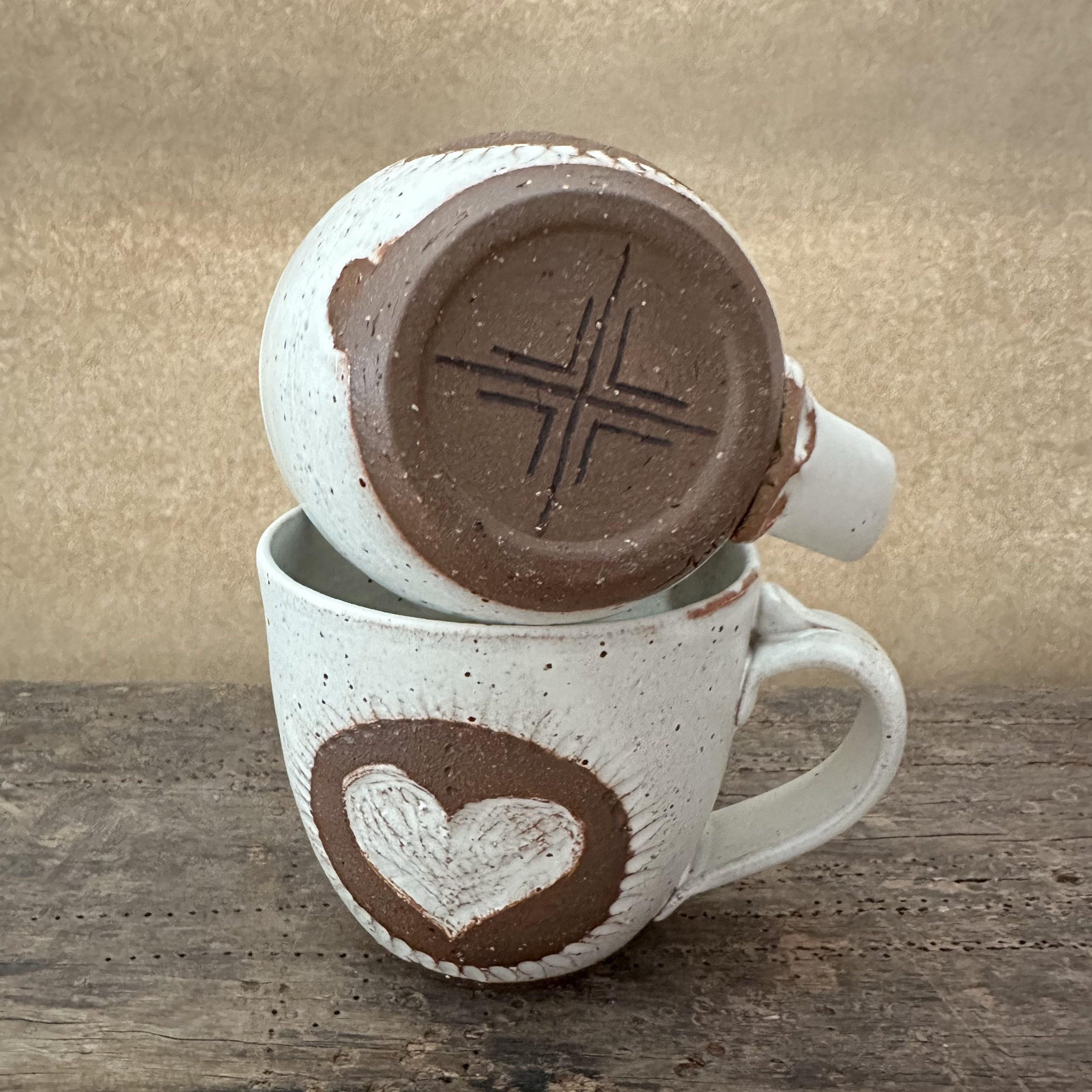 Bazic Mug | Sandstone White | Carved Heart - Image 4