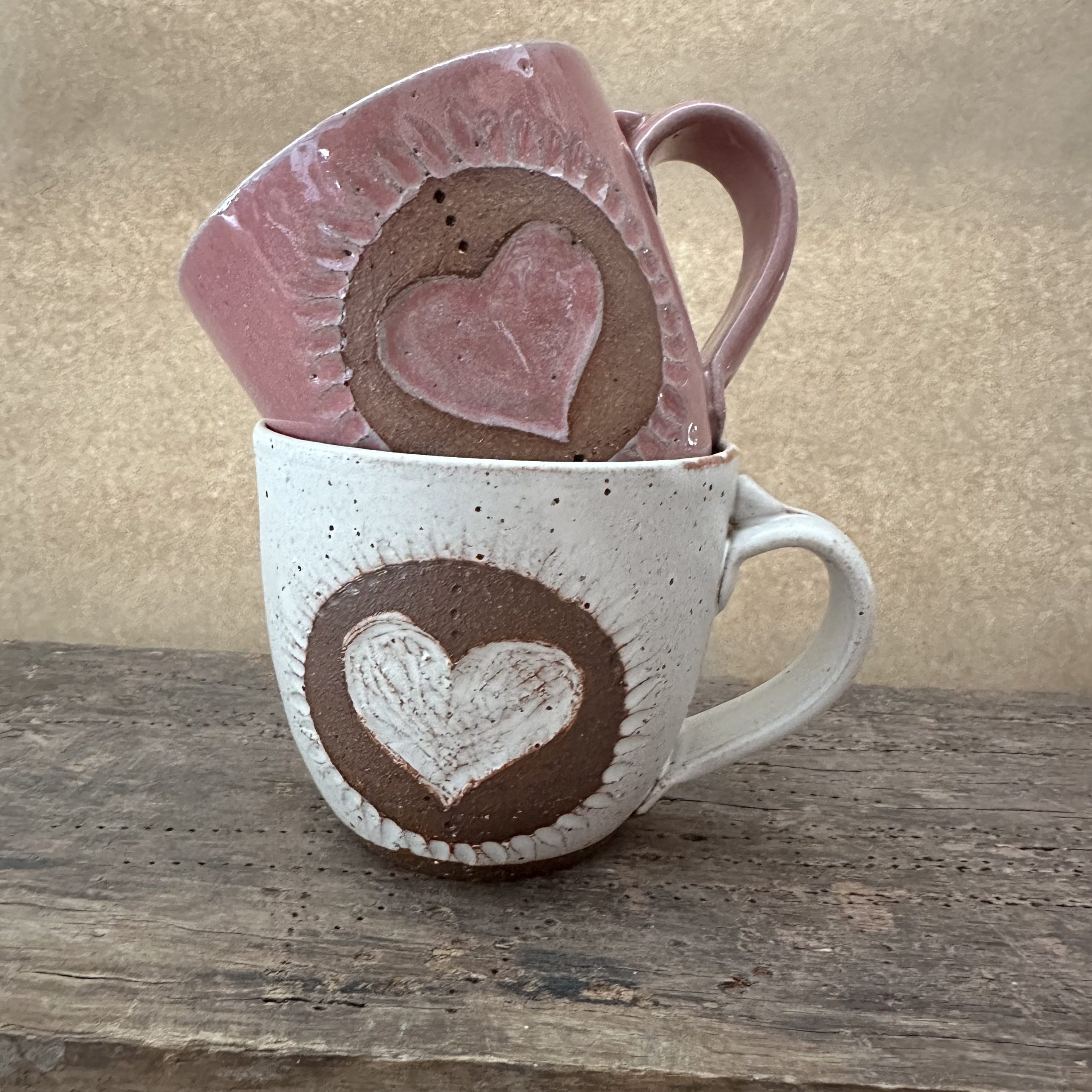 Bazic Mug | Sandstone White | Carved Heart - Image 3