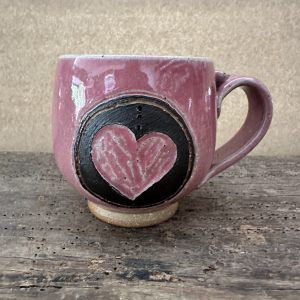 Japa Mug | Dusky Pink | Heart carving
