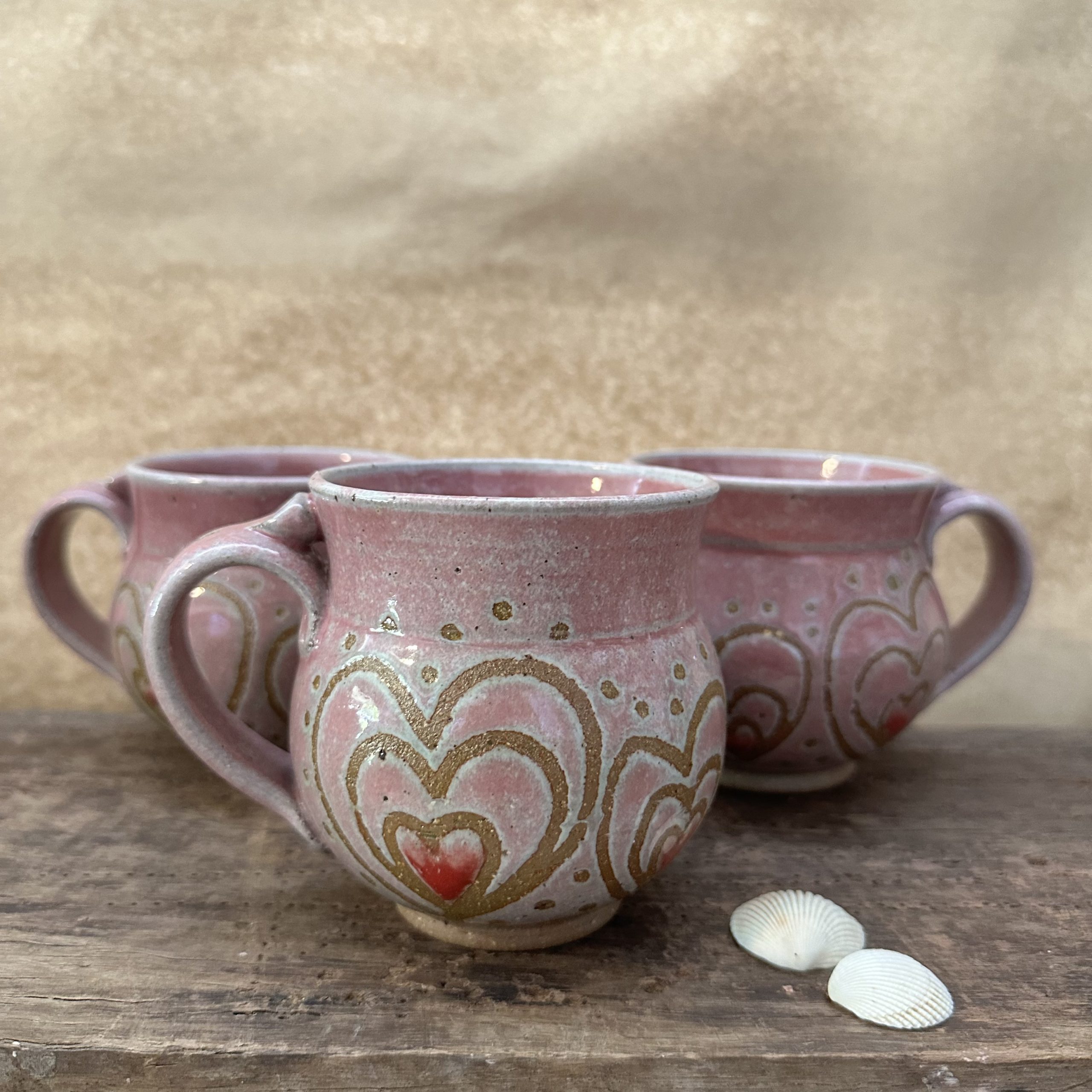 Goddess Shape | Heart design | Dusky Pink with Red detail - Image 8