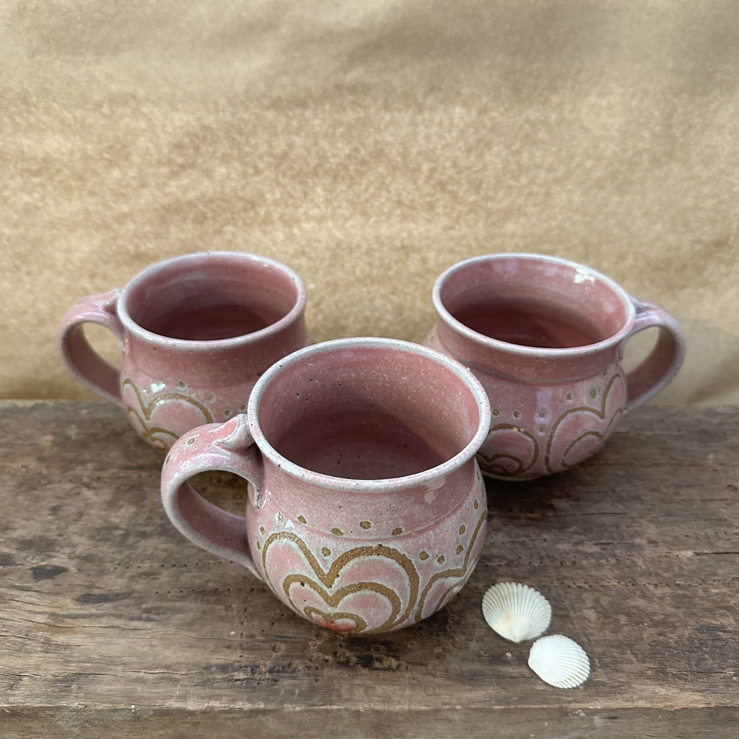 Goddess Shape | Heart design | Dusky Pink with Red detail - Image 7