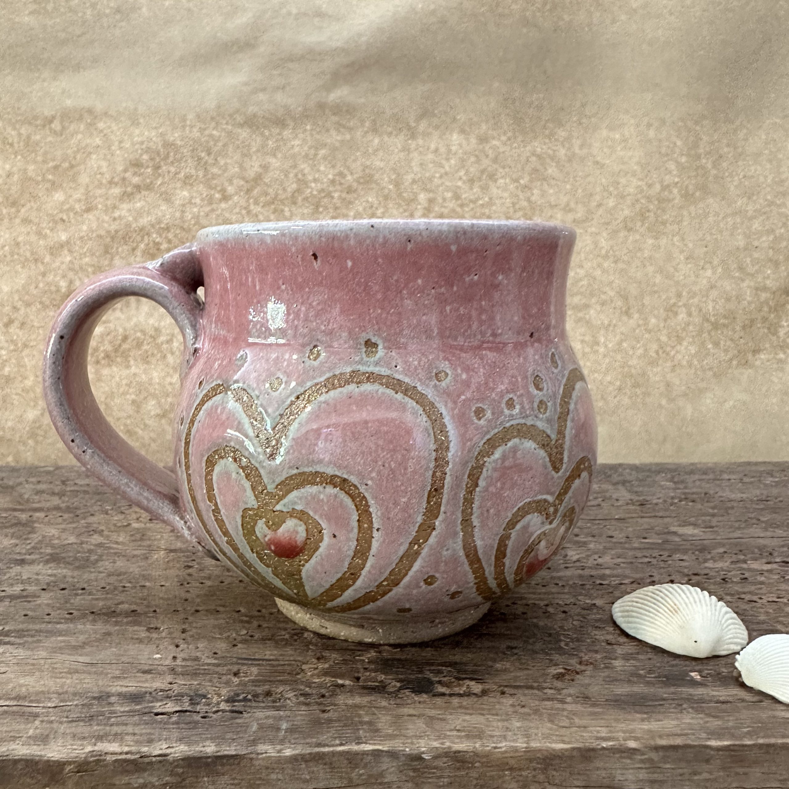 Goddess Shape | Heart design | Dusky Pink with Red detail - Image 5