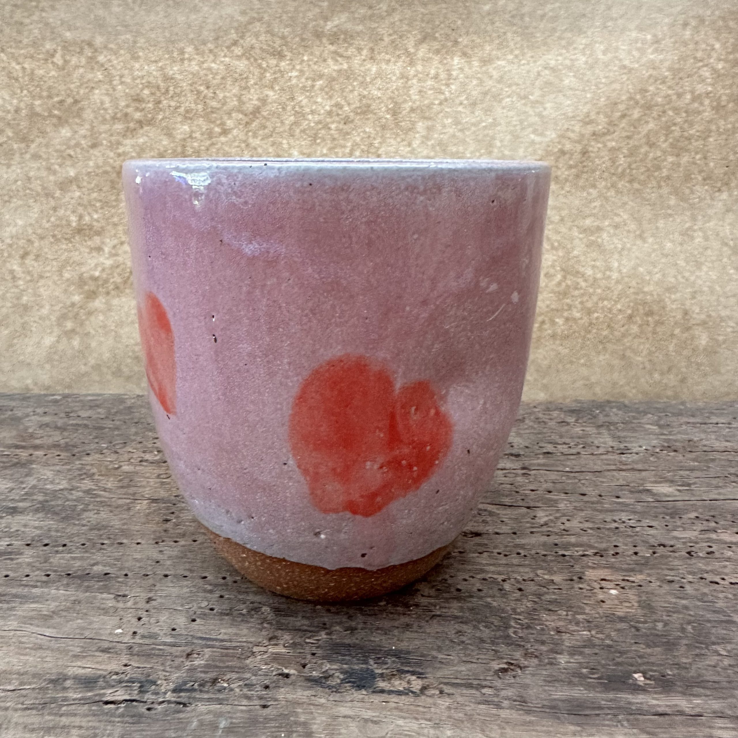 Large Tumbler | Dusky Pink with hearts | with dimples