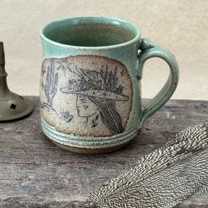 Large Mug | Woman with Cacti | Green Earth