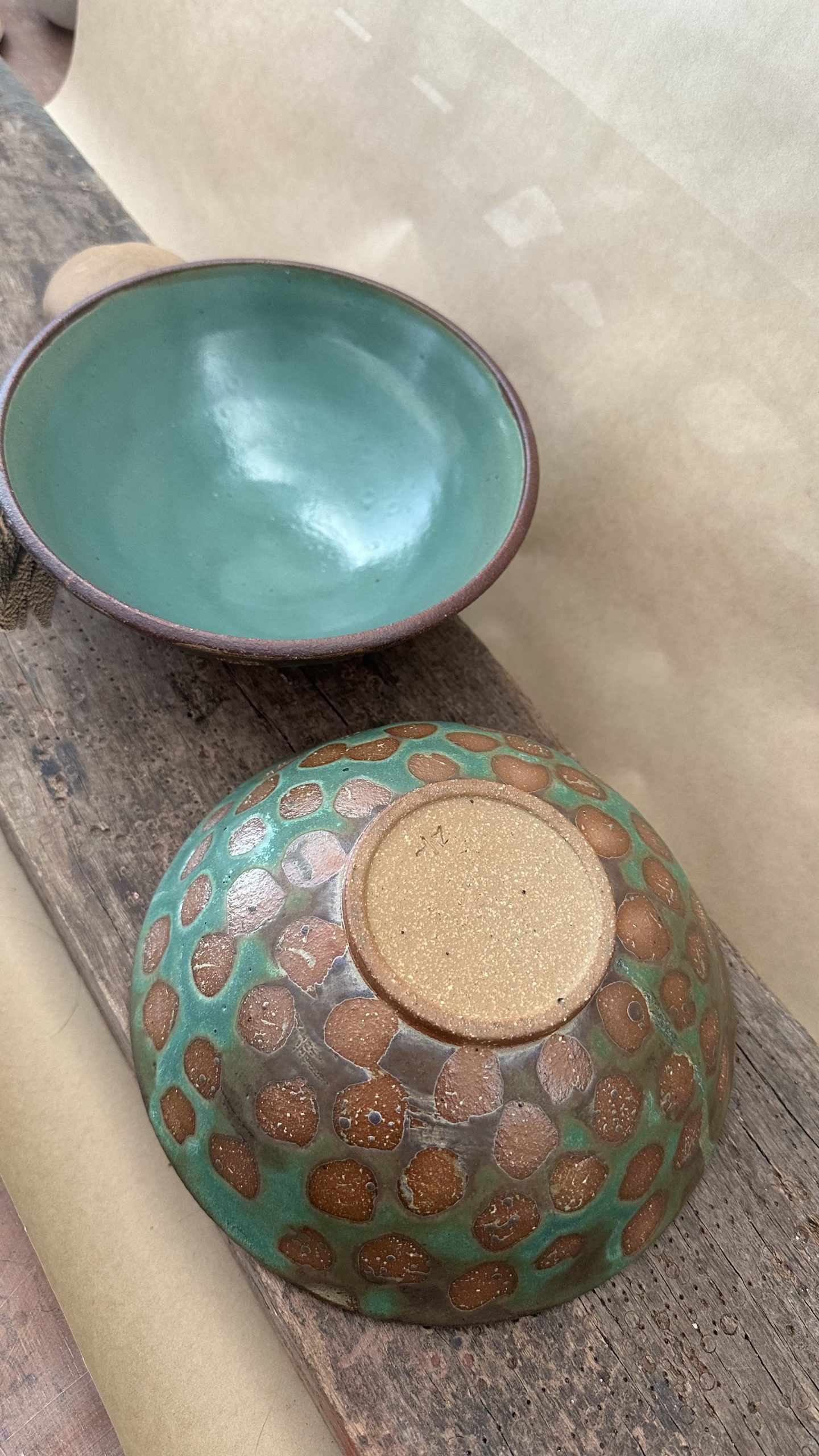 PAIR OF BOWLS | GREEN EARTH | DOTS - Image 6