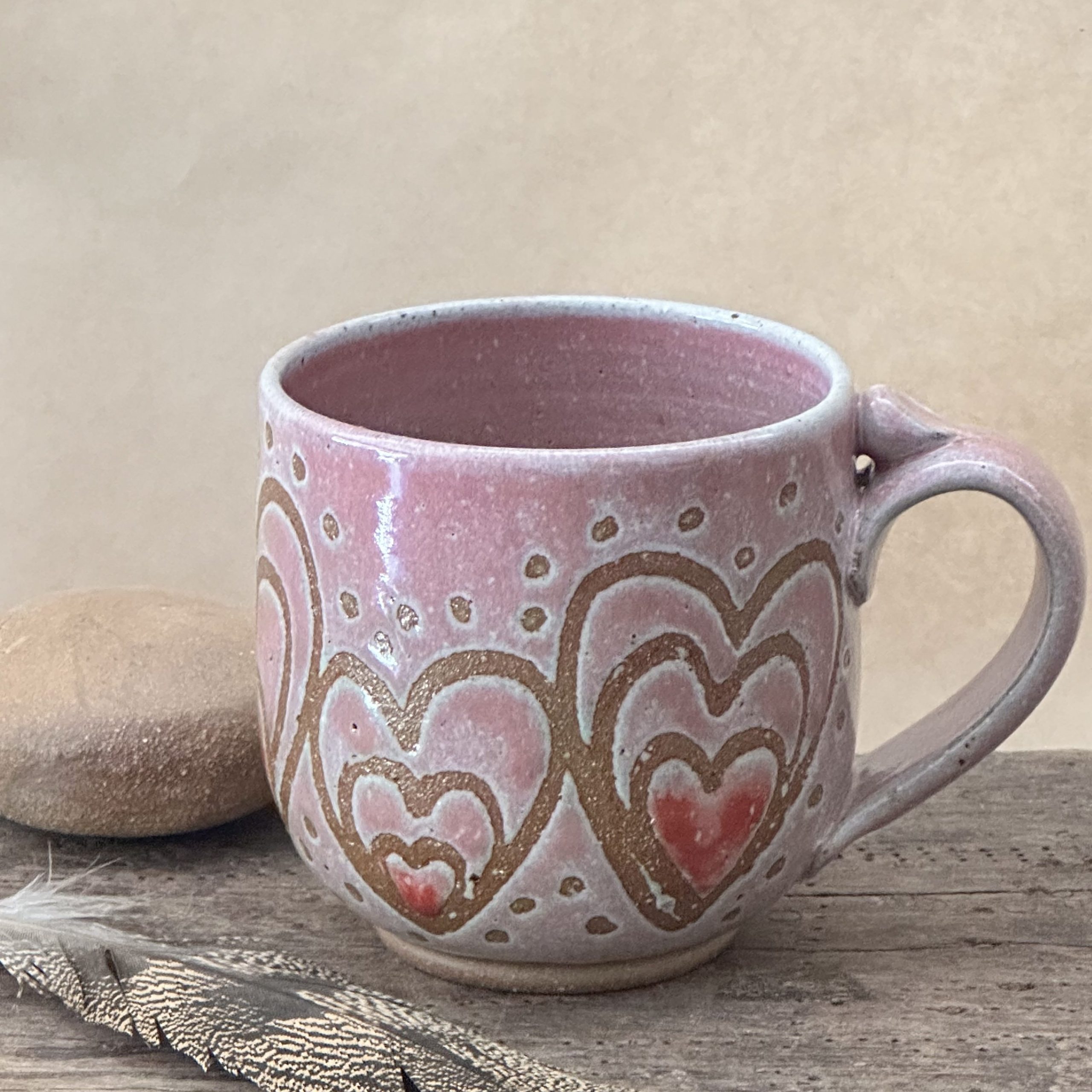 BAZIC MUG | DUSKY PINK GLAZE | HEART