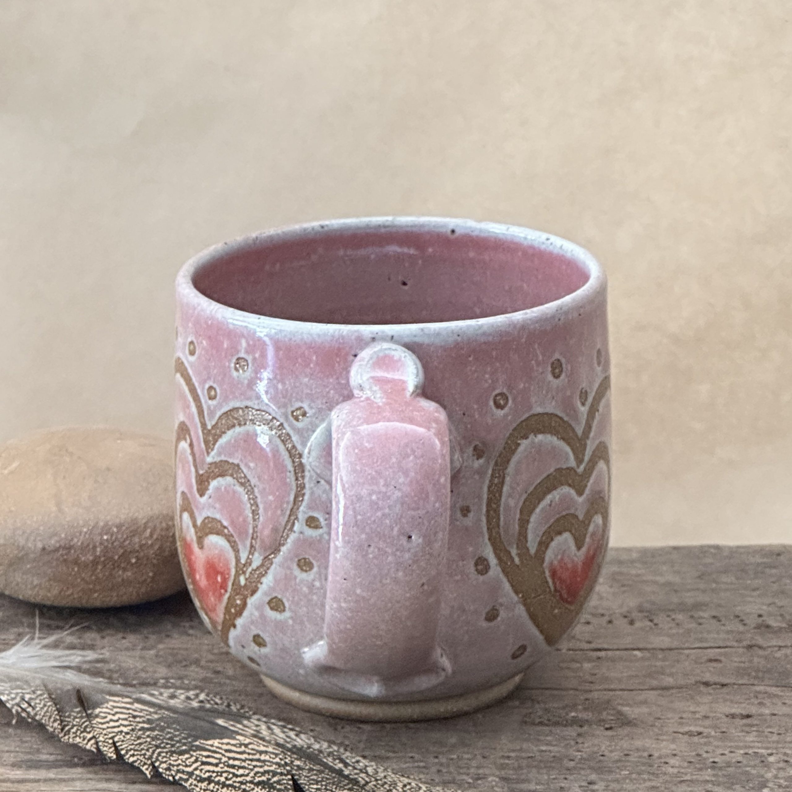 BAZIC MUG | DUSKY PINK GLAZE | HEART - Image 3