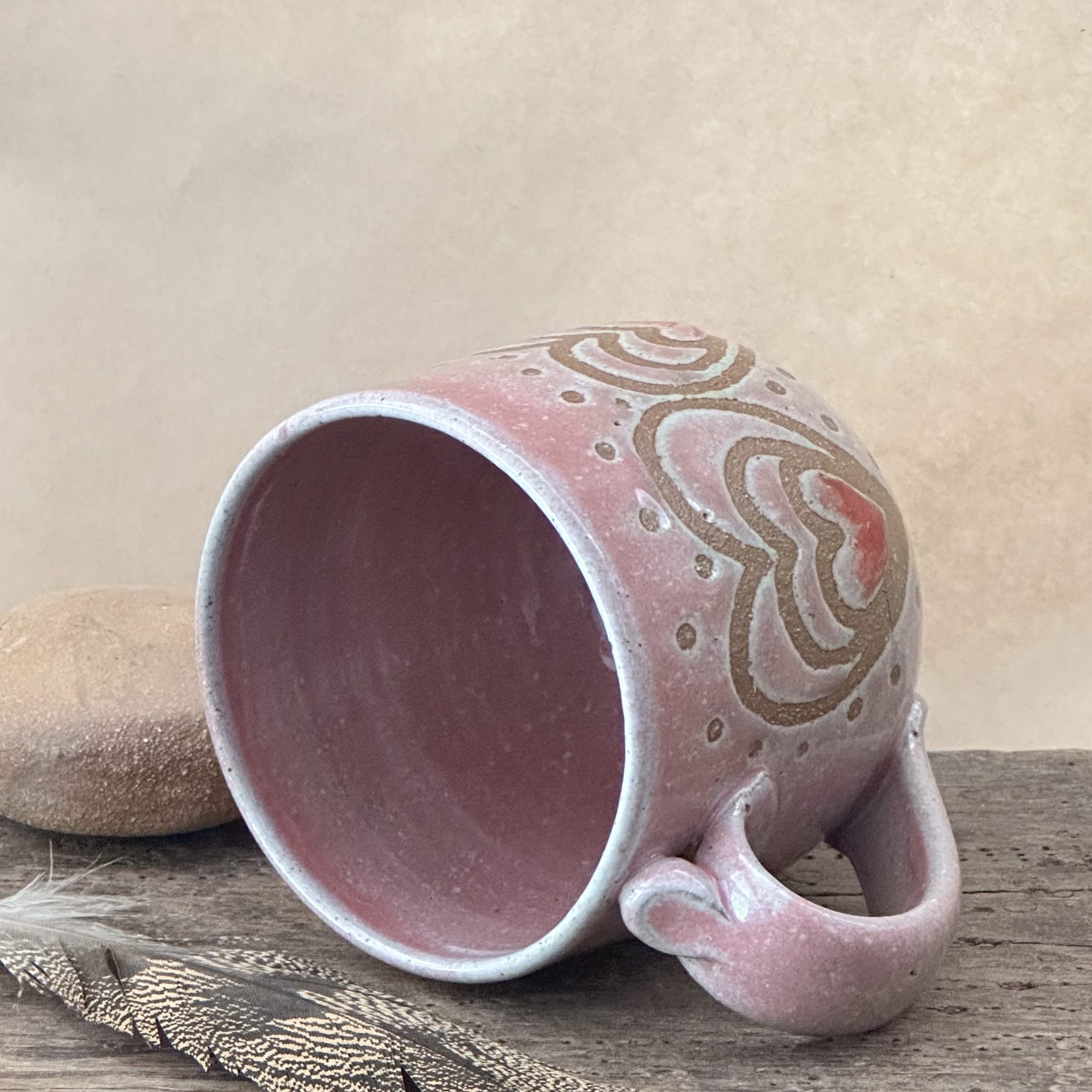 BAZIC MUG | DUSKY PINK GLAZE | HEART - Image 4