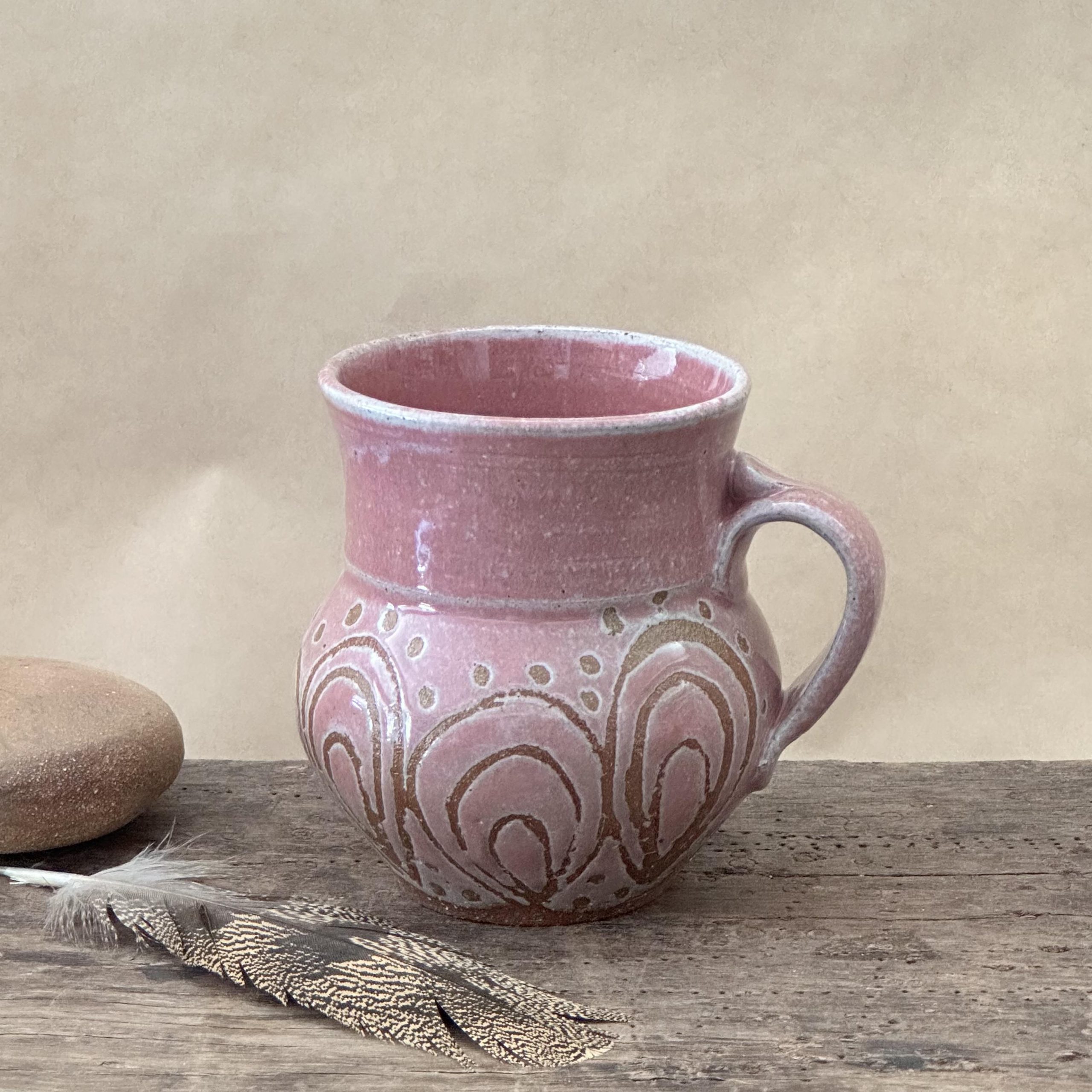 MATRIARCH MUG | DUSKY PINK GLAZE | PEACOCK