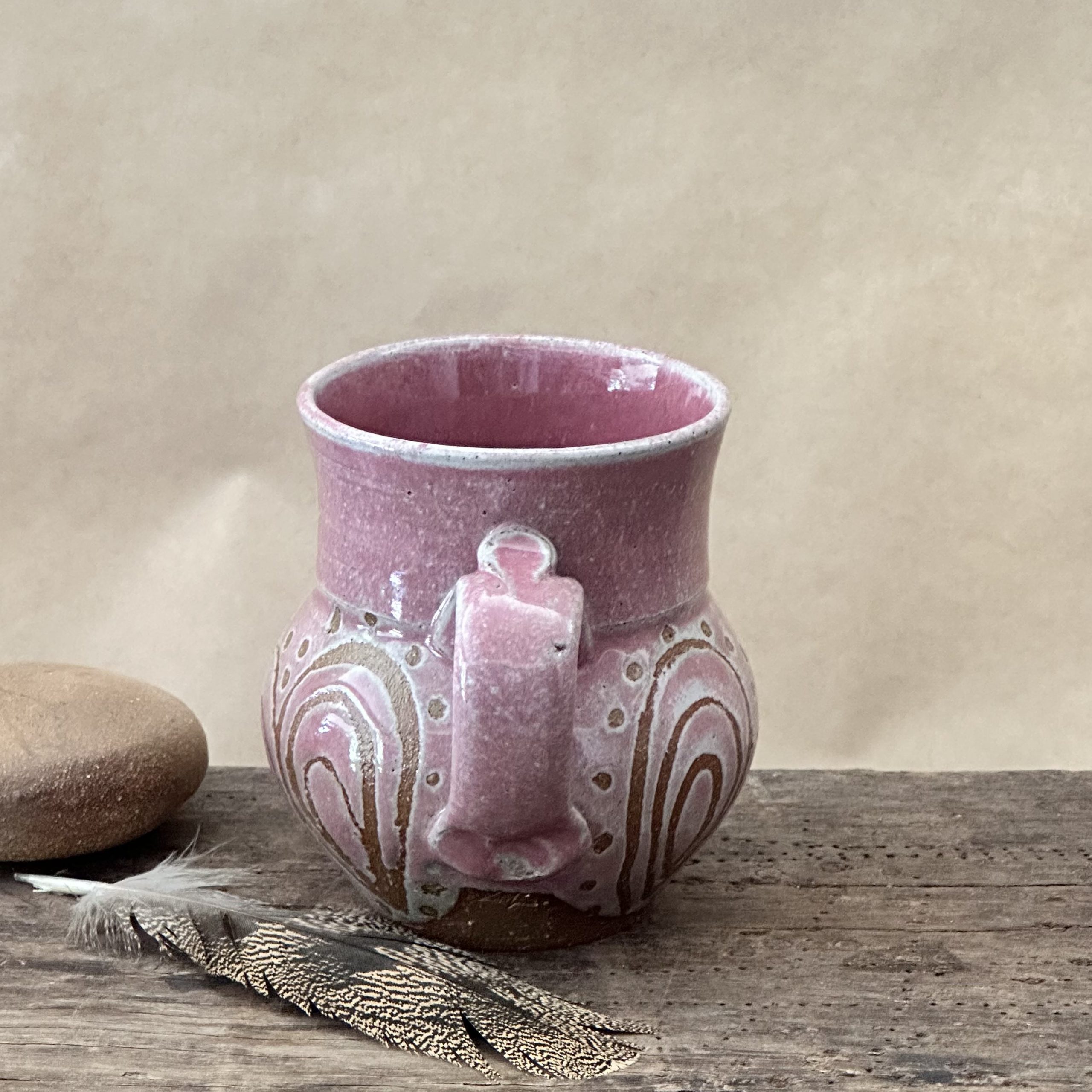 MATRIARCH MUG | DUSKY PINK GLAZE | PEACOCK - Image 3