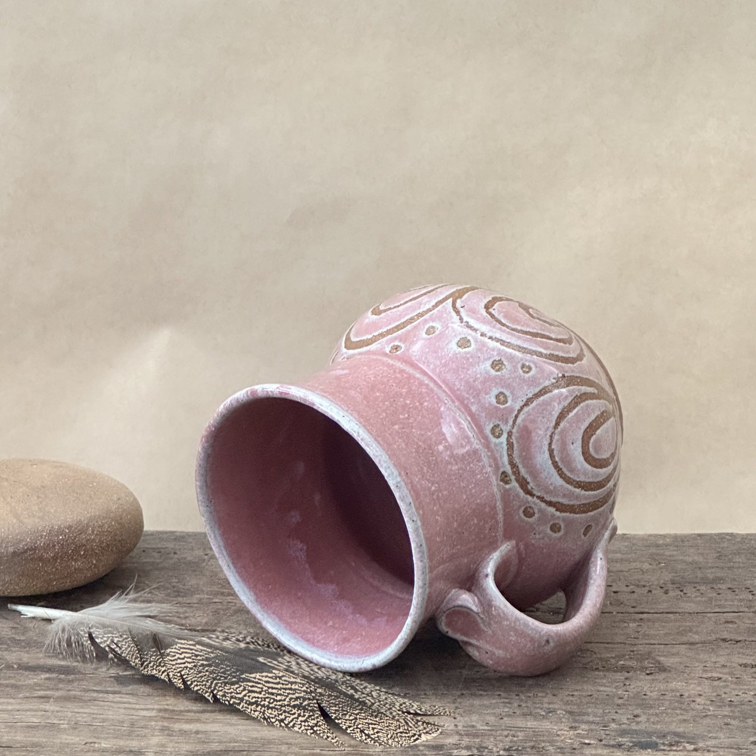 MATRIARCH MUG | DUSKY PINK GLAZE | PEACOCK - Image 7
