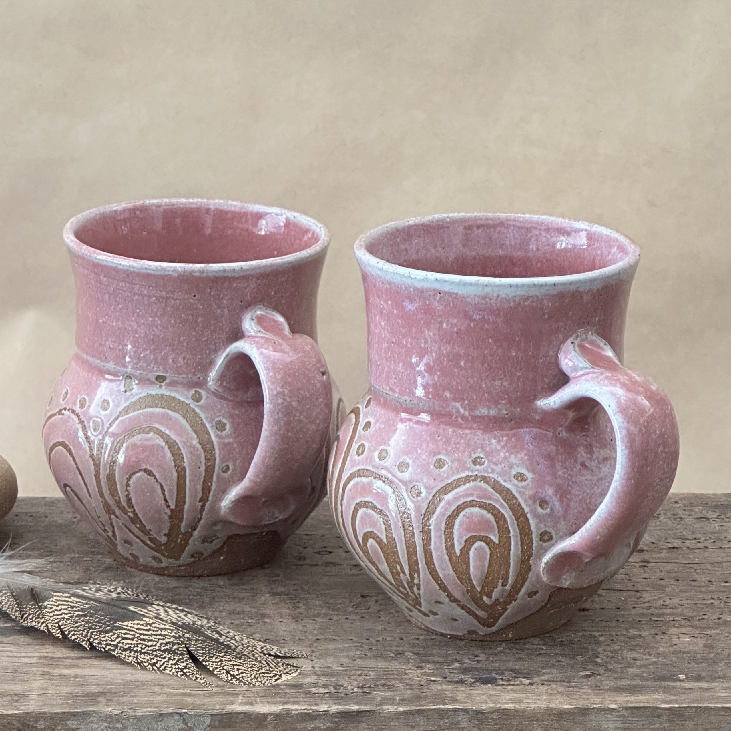 MATRIARCH MUG | DUSKY PINK GLAZE | PEACOCK - Image 6