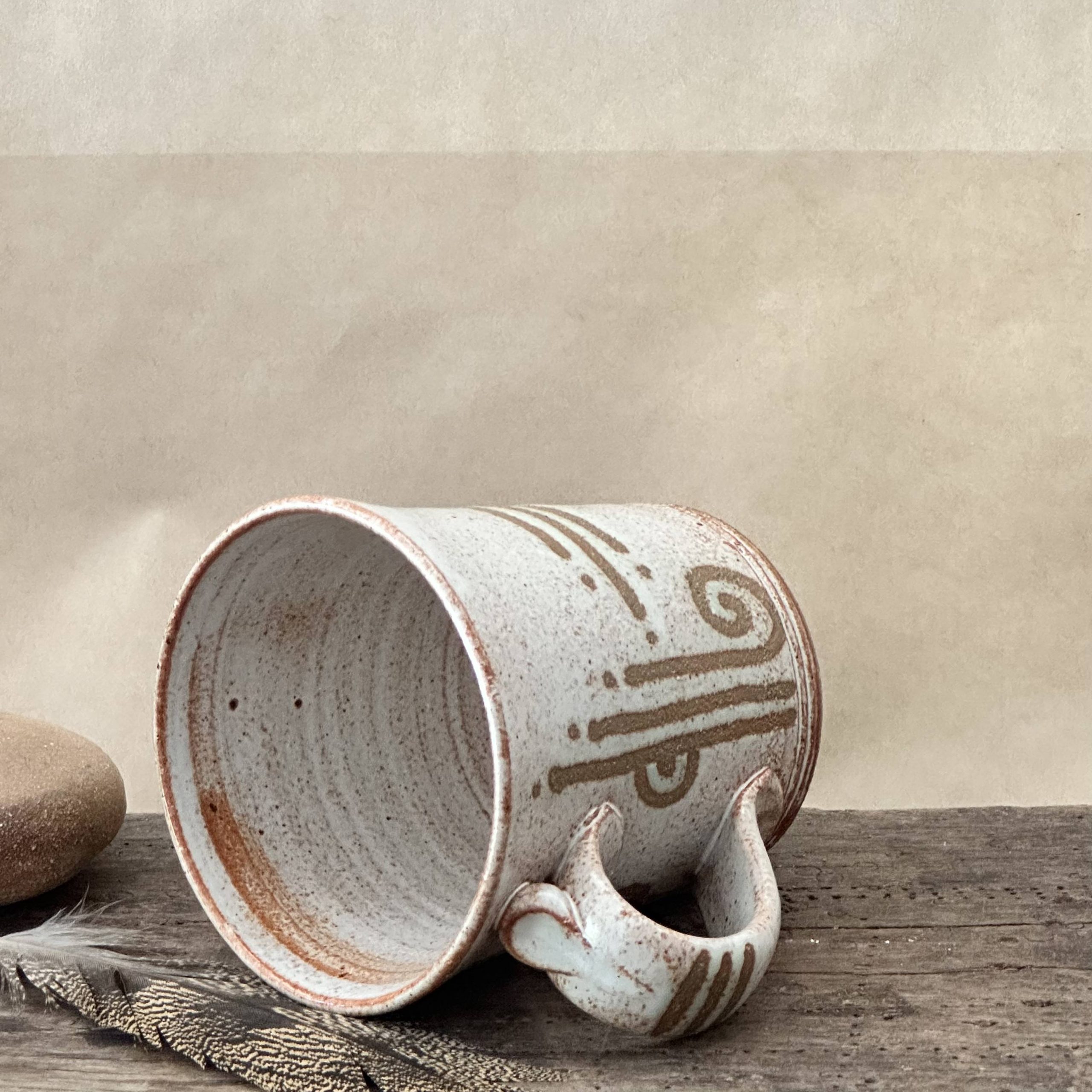 ZENITH MUG | SANDSTONE GLAZE | TRIBAL DESIGN WITH MATTE BLACK SHEILD - Image 5