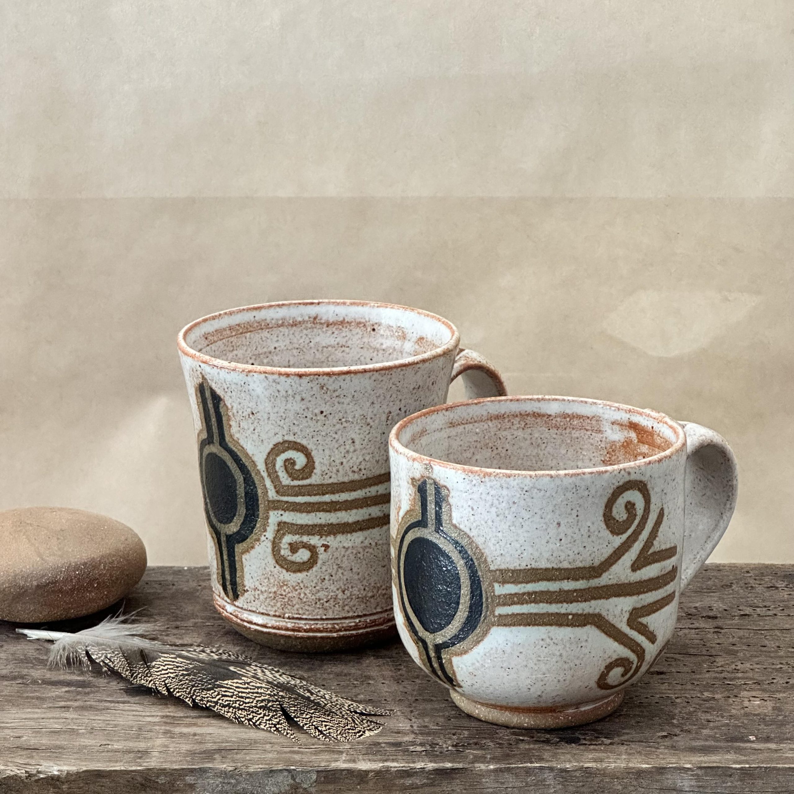ZENITH MUG | SANDSTONE GLAZE | TRIBAL DESIGN WITH MATTE BLACK SHEILD - Image 7