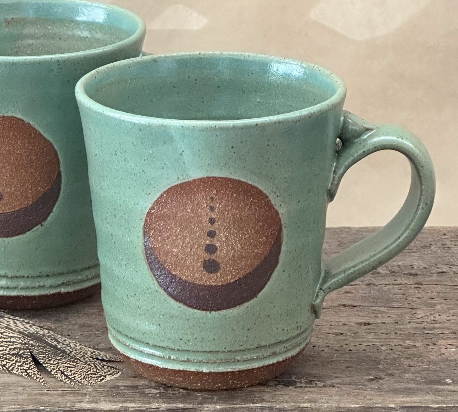 ZENITH MUG | GREEN EARTH GLAZE | MOON AND PLANETS ALIGNED