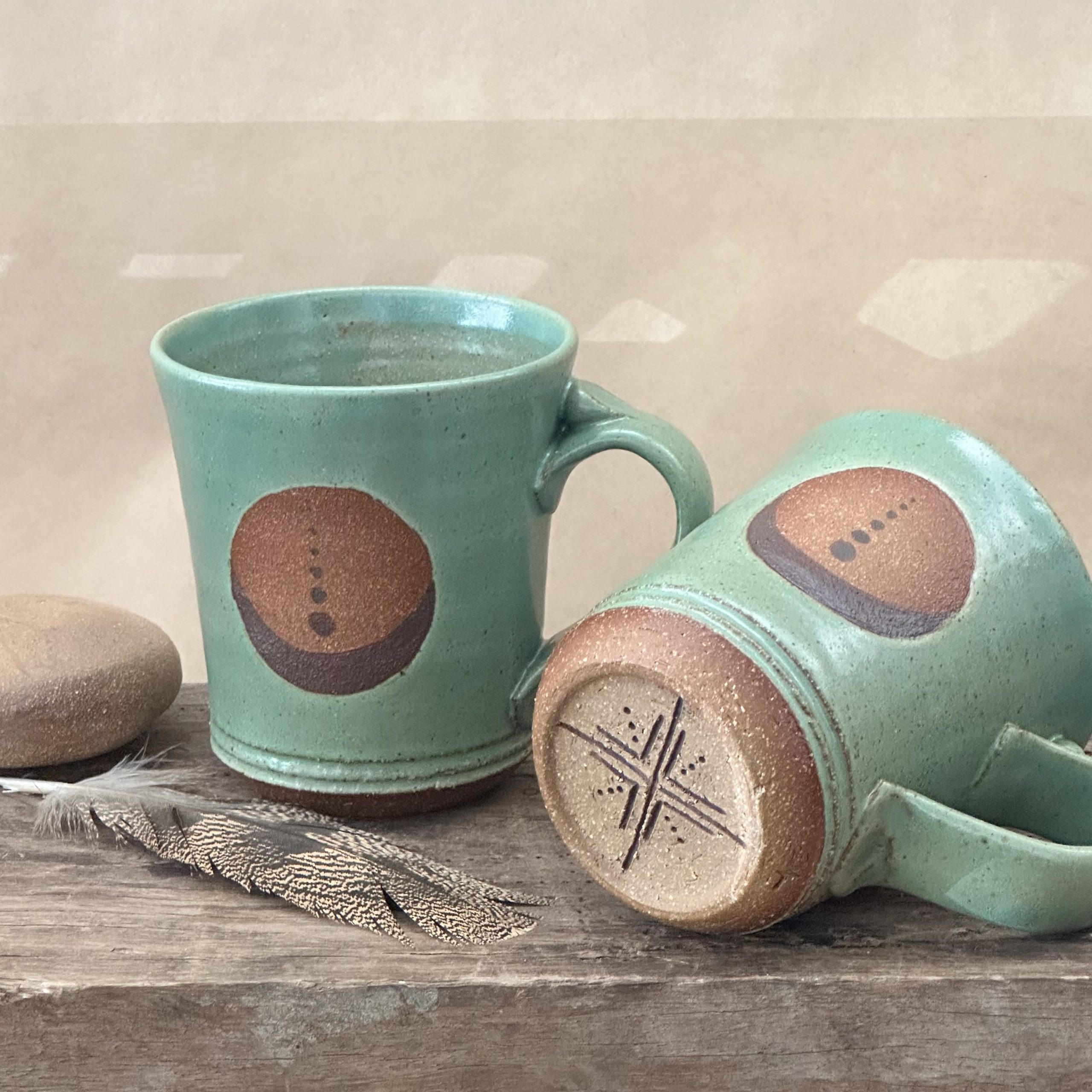 ZENITH MUG | GREEN EARTH GLAZE | MOON AND PLANETS ALIGNED - Image 3