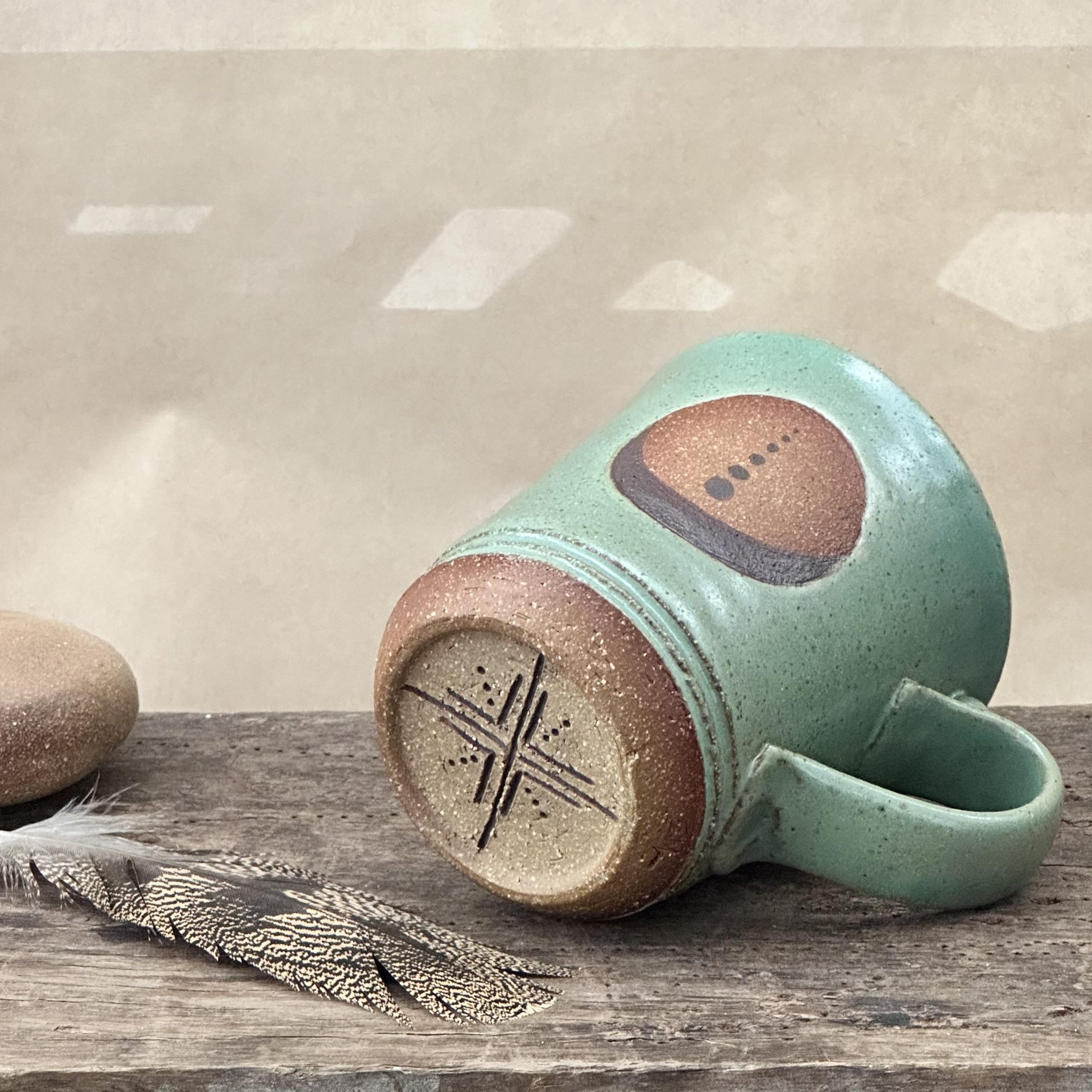 ZENITH MUG | GREEN EARTH GLAZE | MOON AND PLANETS ALIGNED - Image 2