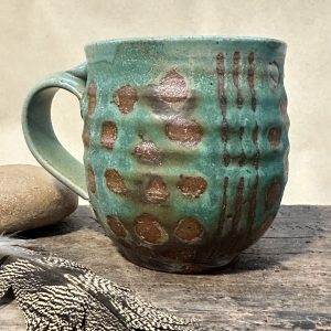 RANDOM SHAPE MUG | GREEN EARTH | DOTS AND STRIPES